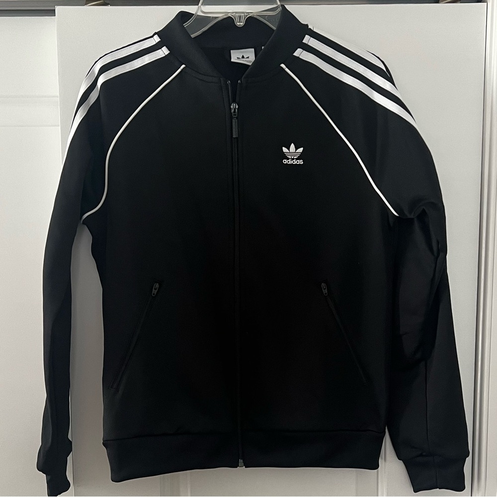 Adidas womens trefoil adicolor track jacket black small s new